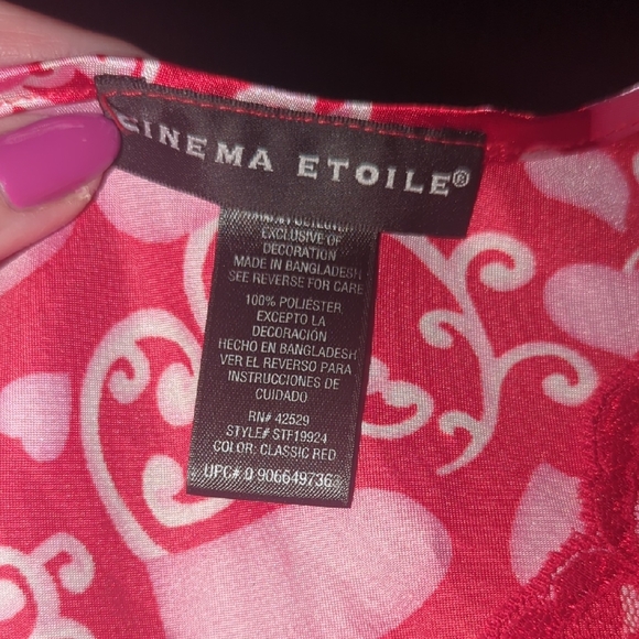 CINEMA ETOILE Lace-Trim Pink Satin Chemise M (8/10) - Picture 11 of 11